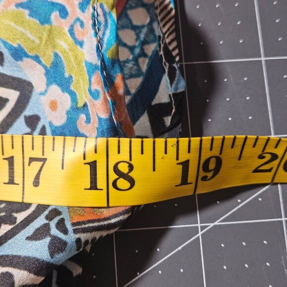 Johnny Was Women Silk Boho Tunic XS Multicolor Floral Geometric Coastal Indie - Picture 7 of 9